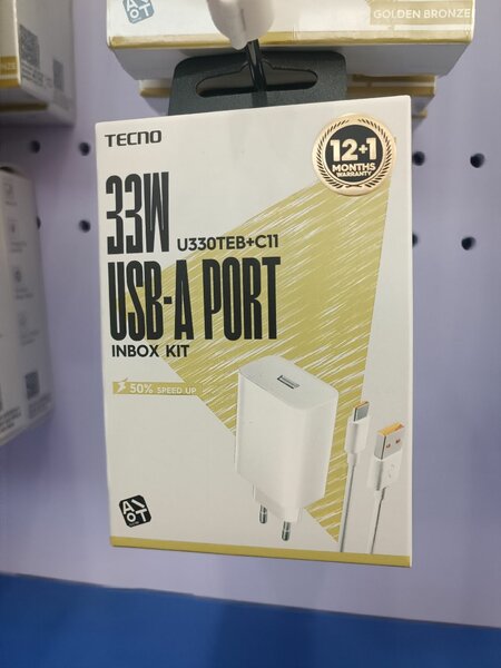 Chargeur USB-A 33W Tecno