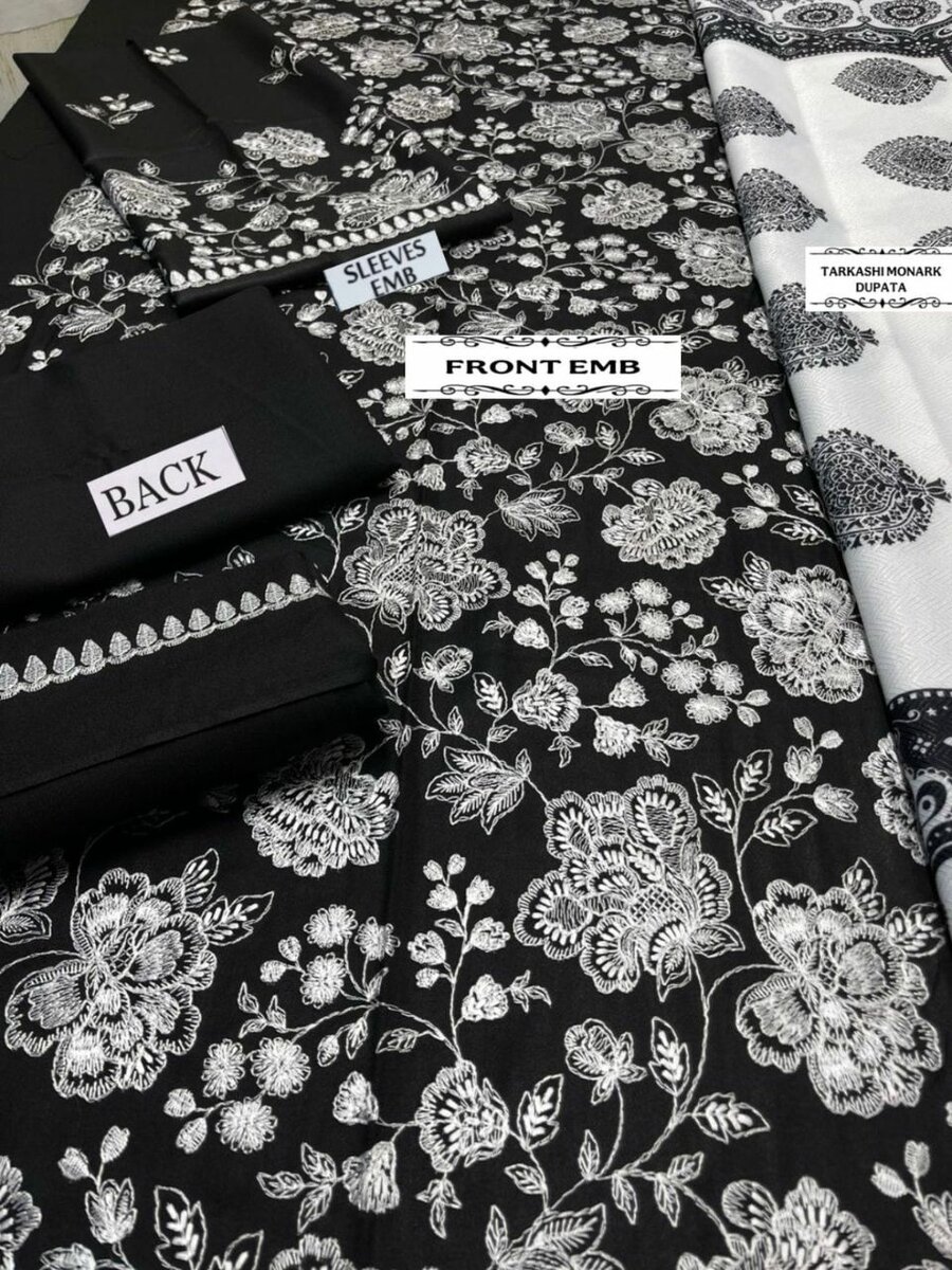 3 pcs women's unstitched Lawn suit