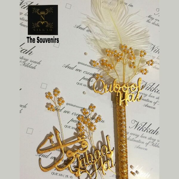 Nikkah Pen Golden Qubool hai Gift for Bride and Groom