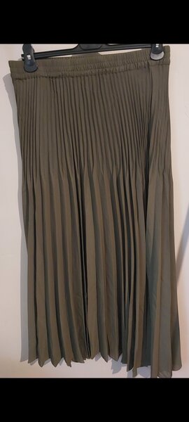Army Green Knife Pleat Skirt