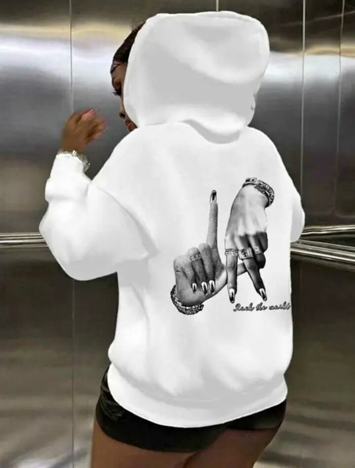 Sweat à capuche graphique tendance