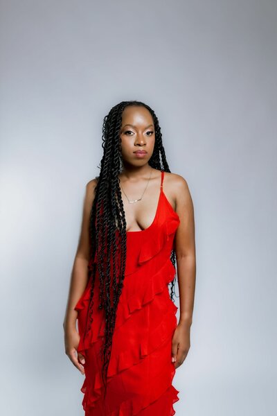 Carrie red ruffle dress