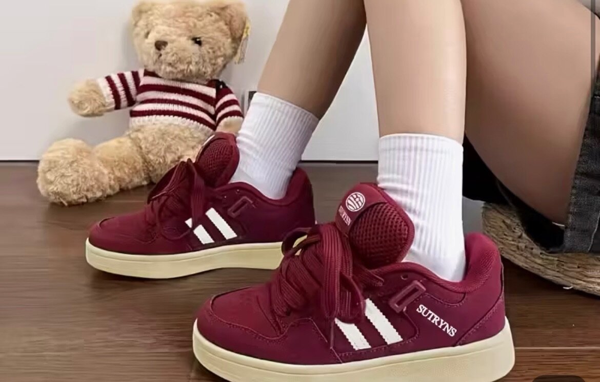 Baskets rouges unisexes élégantes