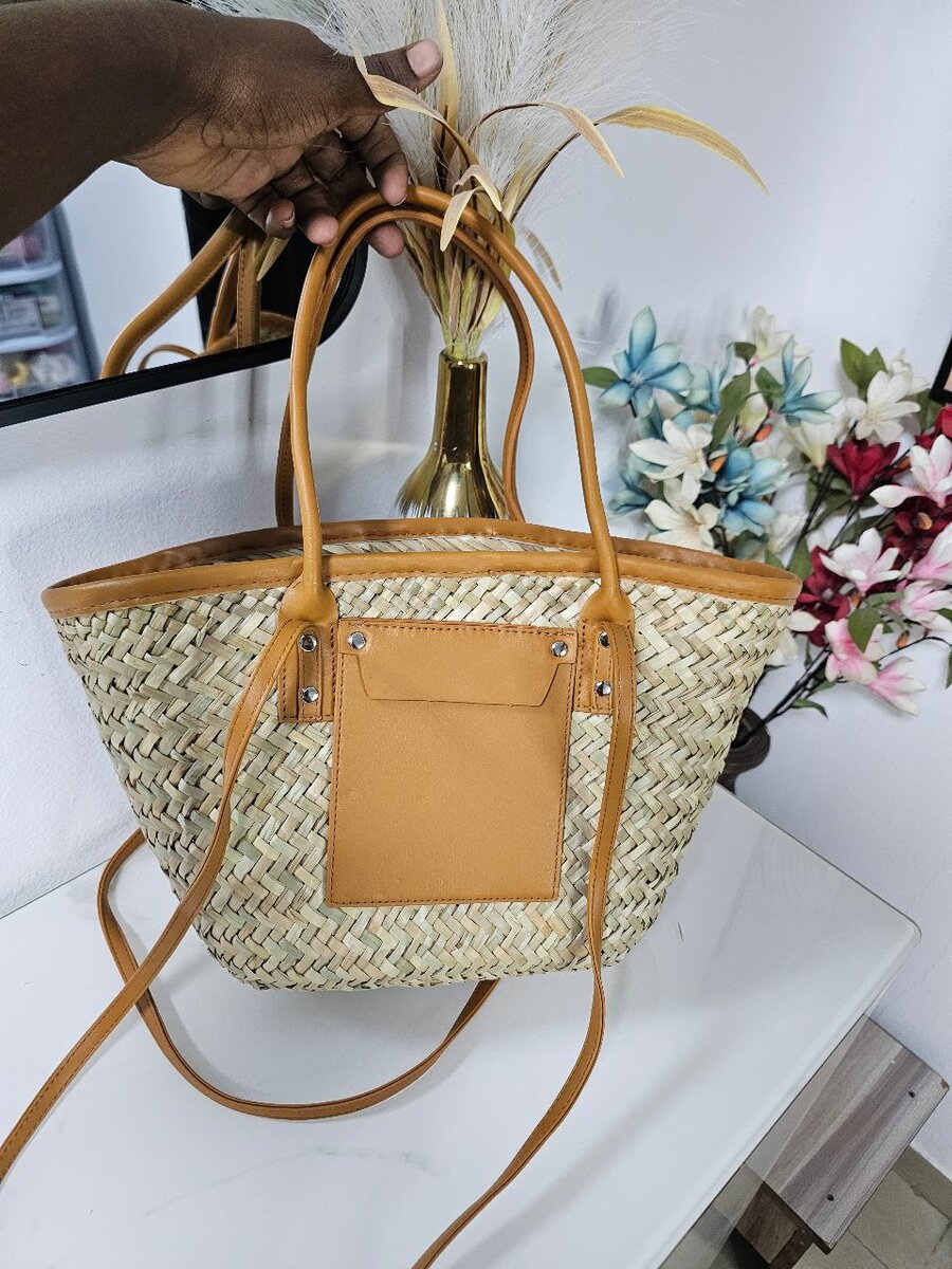 Sac cabas paille style bohème