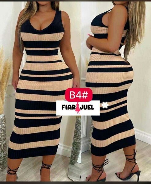 Robe rayée ajustée femme