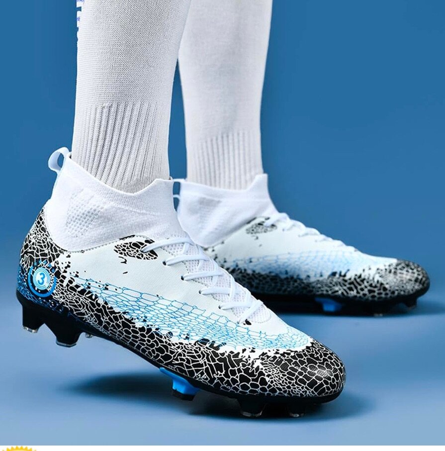 Maylrvjv Men's High Top Soccer Shoes Professional Cleats Foo