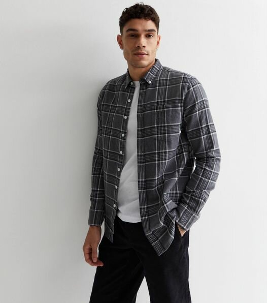  Men's Gray Checkered Shirt 