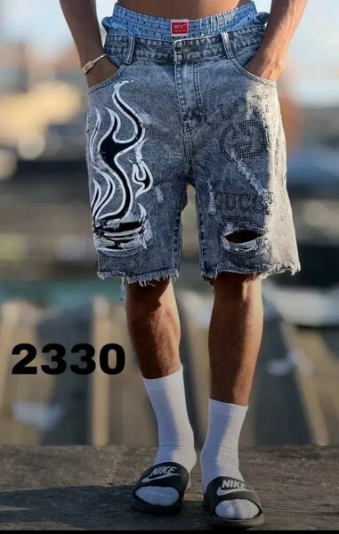 Shorts en jean à motifs tendance