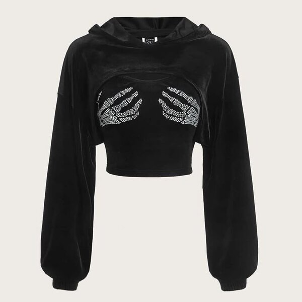 Cropped sweater with inner