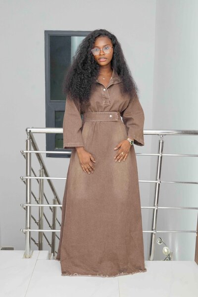 Robe longue élégante en lin