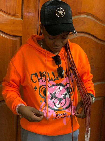 Hoodies orange female SHEIN warm 