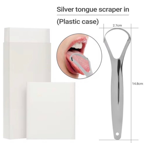 Racloir de langue argenté