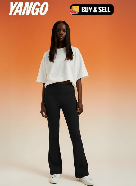 Pantalon Évasé Noir Femme