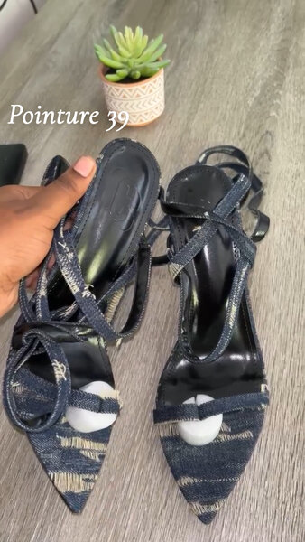 Sandales à talons en denim