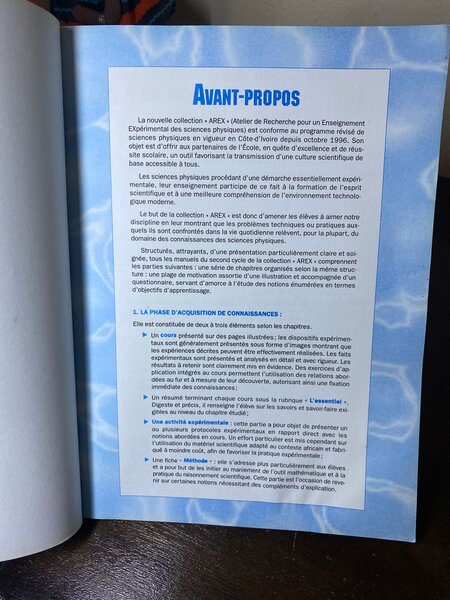 Manuel Physique AREx première