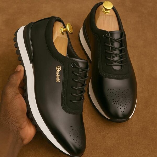 Chaussures Derby en Cuir Noir