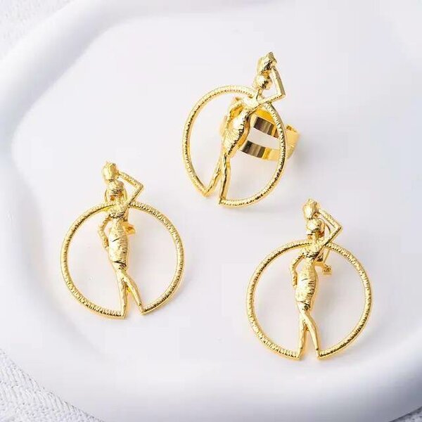 Ensemble bijou en or femme