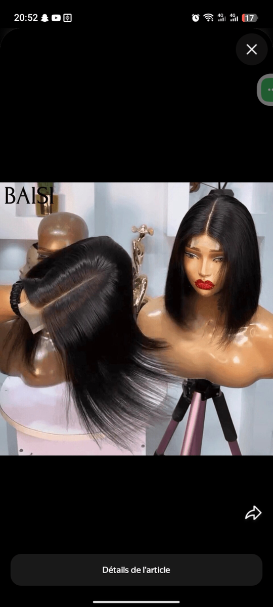 Perruque lisse naturelle