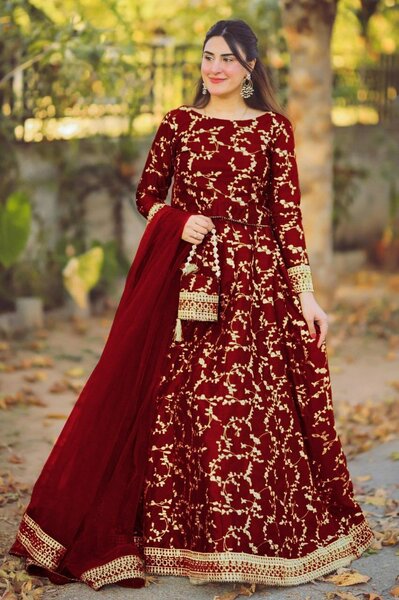 3 pcs women's Stitched chiffon  plain Maxi