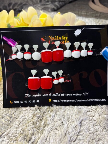 Faux Ongles Rouge et Blanc