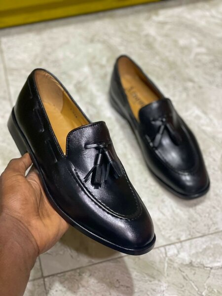 Mocassins en cuir noir homme