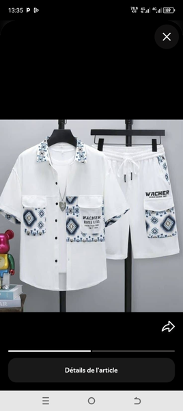 Ensemble d'été homme imprimé