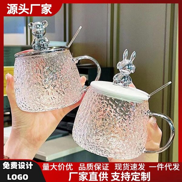 Glass cup with spoon