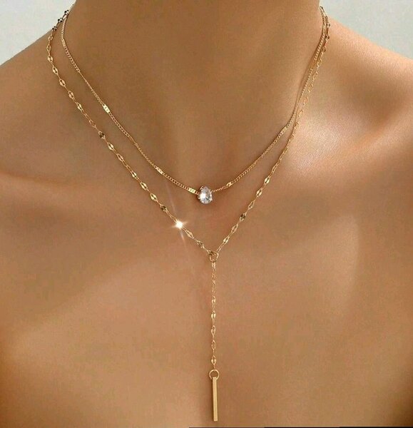 Earrings and Gold necklace