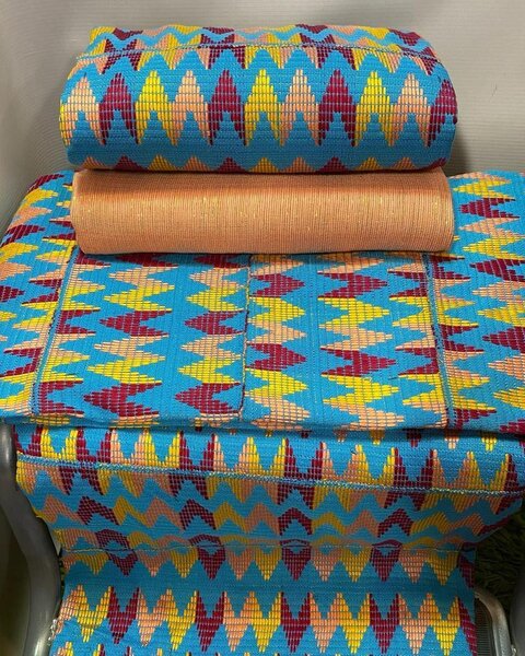 It is quality and heavy Kumasi made kente(made in Ghana)