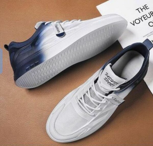 Baskets mode dégradé bleu-blanc