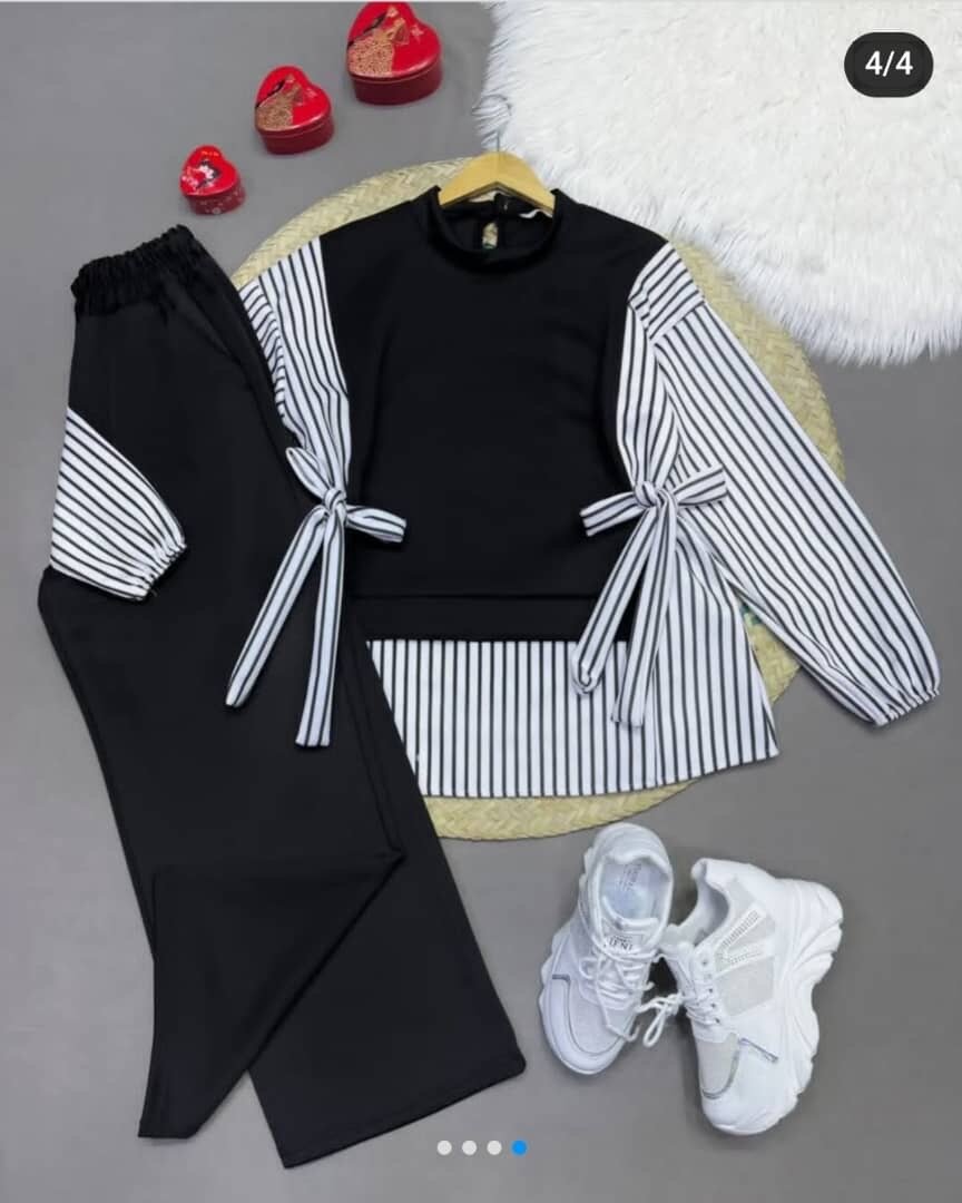 Ensemble chic à rayures