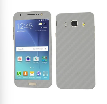 Samsung Galaxy J5 2016 Silver Carbon Fiber Texture Mobile Skin