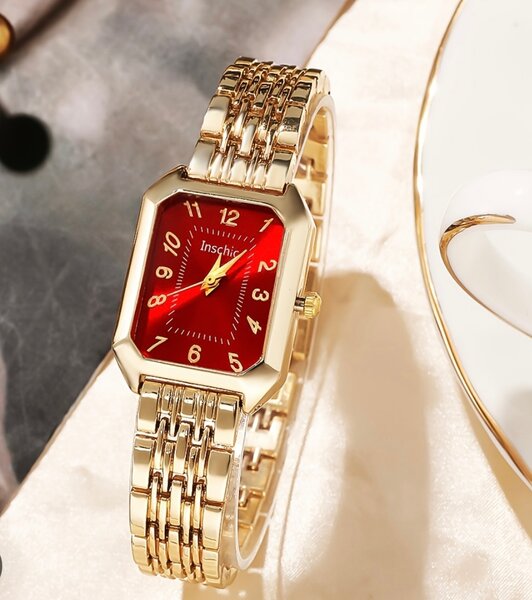 Montre Femme Inshiqi Doré et Rouge