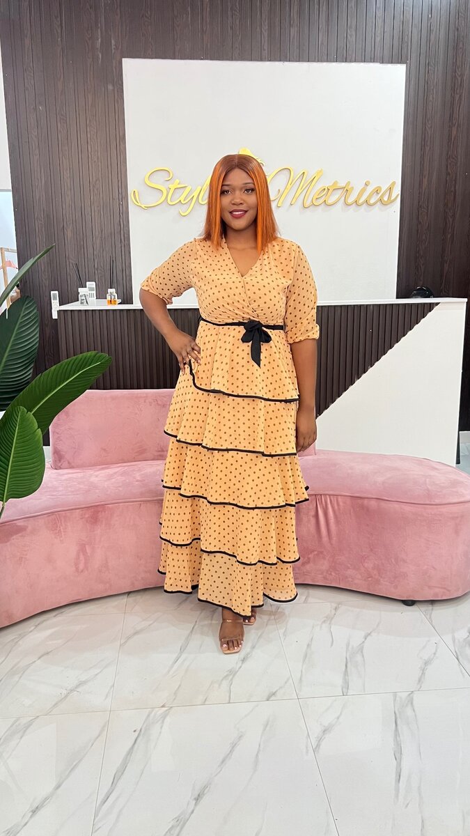 Poker dot maxi dress