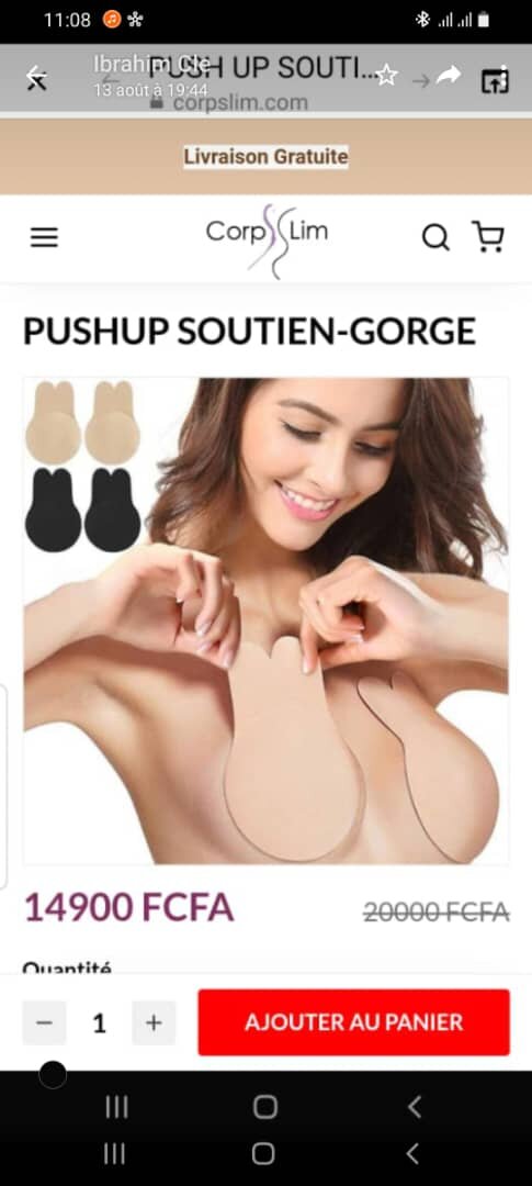 Soutien-gorge Push-Up Invisible