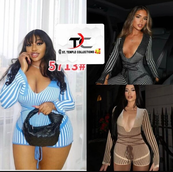 Combinaison moulante rayée femme