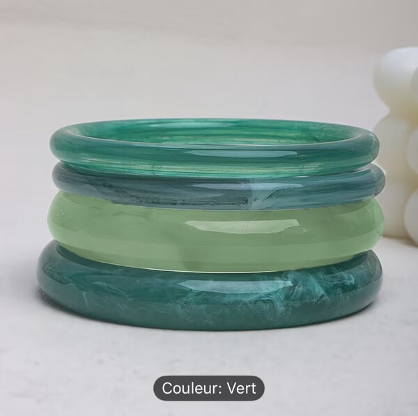 Bracelets en jade vert
