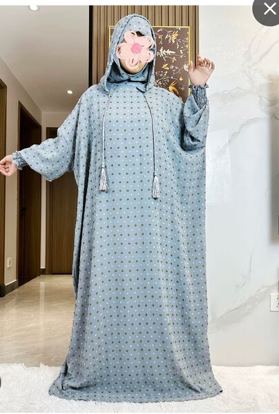 Manteau abaya à capuche imprimé