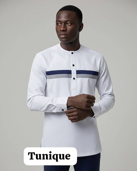 Tunique Homme Rayée Élégante