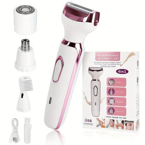 Épilateur électrique 4 en 1 rechargeable