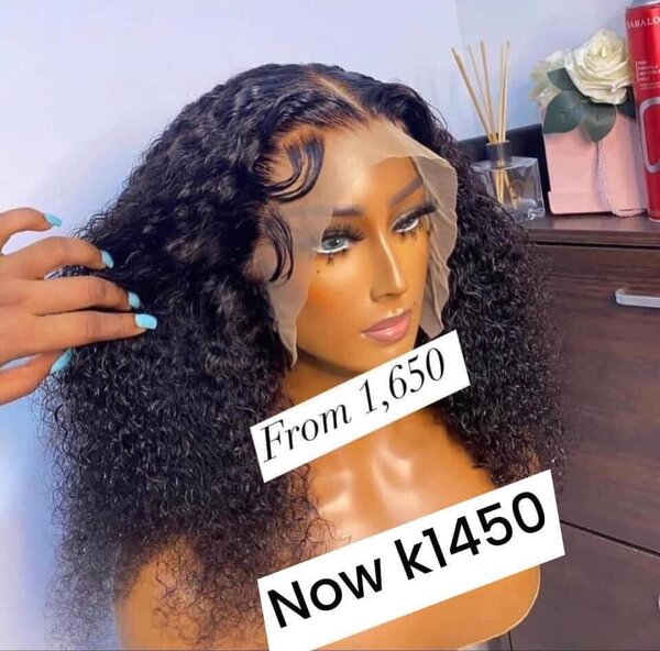 wig long curly black