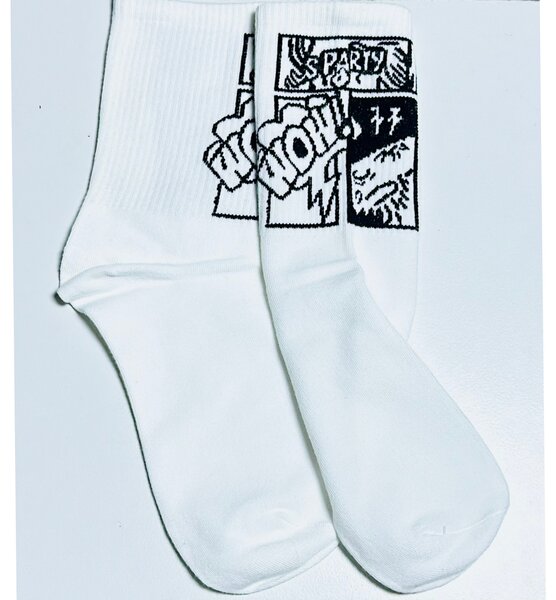 Chaussettes blanches graphiques