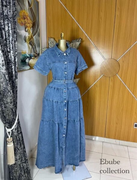 Robe longue en jean élégante