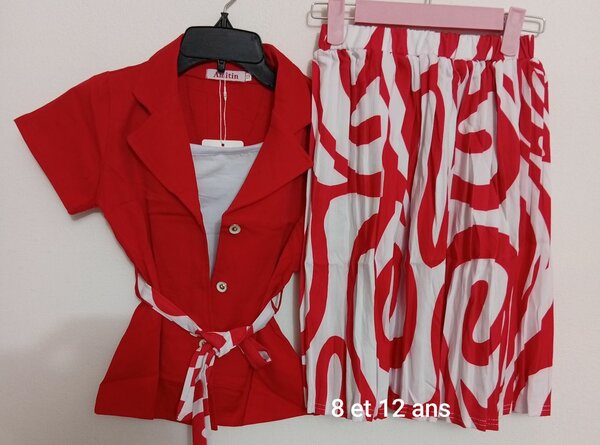 Ensemble Fille Été Rouge