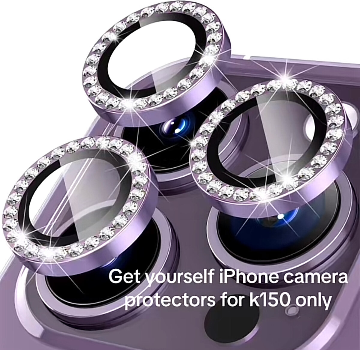 iPhone camera protectors with rhinestones