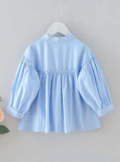 Toddler Girls Frill Trim Button Front Blouse ( Fabric Lawn) ( Size 03 Month To 16 Yrs)