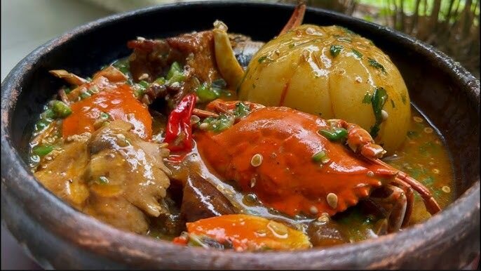 Placali avec sauce  gombo