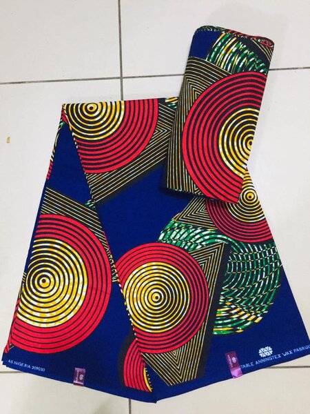 Original Cotton Wax Chitenge Fabric with 6 Yard Print 