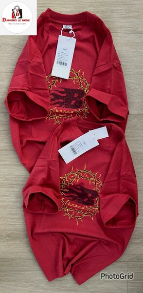 T-shirt en coton rouge imprimé