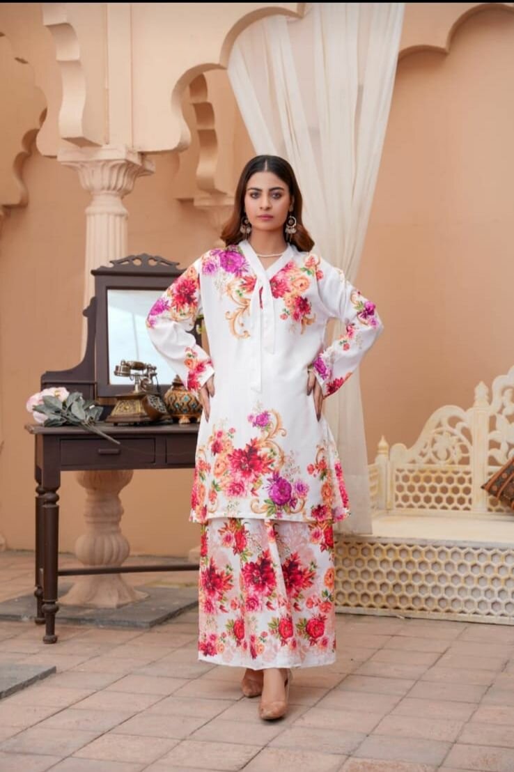 Zirwahaa White Digital 2pc